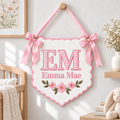 Personalized Baby Initials Banner - Gingham Name Pennant