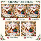 Personalized Christmas Together Family Glass Ornament - Custom Family Name & Year