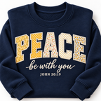 Personalized Peace Be With You Appliqué Sweatshirt, John 20:19 Christian Crewneck - Custom Bible Verse Gift