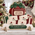 Personalized Letters to Santa Wooden Sign - Custom Family Names Christmas Mailbox Decor