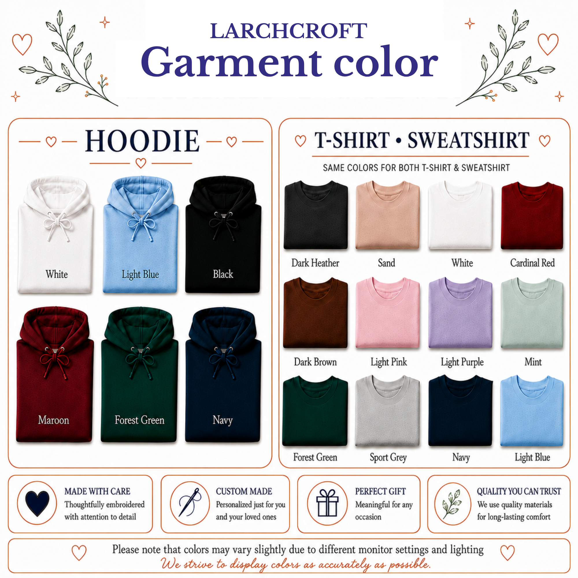 Custom word embroidery style options