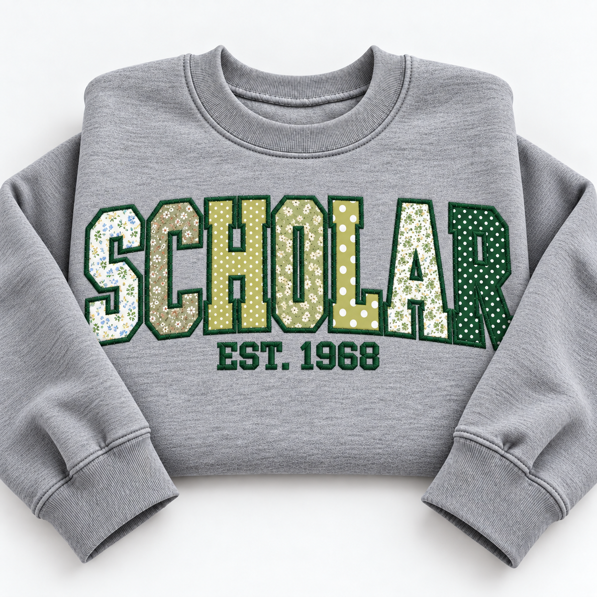 Personalized University Name Appliqué Sweatshirt - Custom Established Year College Crewneck