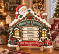Personalized Family Christmas Wooden House Sign 2026 - Custom Name Santa & Reindeer 3D Layered Decor