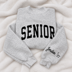 Personalized Class Varsity Applique Sweatshirt - Custom Name Sleeve Crewneck