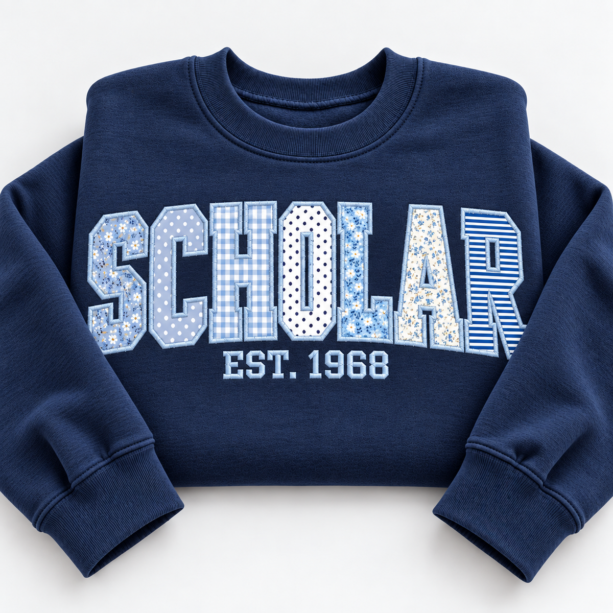 Personalized University Name Appliqué Sweatshirt - Custom Established Year College Crewneck