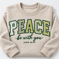 Personalized Peace Be With You Appliqué Sweatshirt, John 20:19 Christian Crewneck - Custom Bible Verse Gift