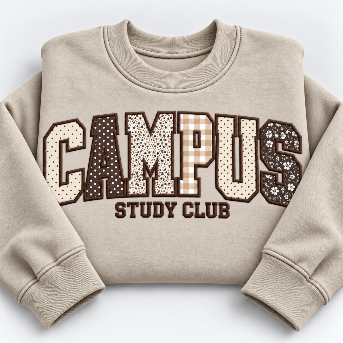 Custom College Appliqué Sweatshirt - Personalized University Name & Club Crewneck