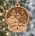Personalized Better Together Christmas Ornament - Custom Couple Name Layered Wood
