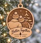 Personalized Better Together Christmas Ornament - Custom Couple Name Layered Wood