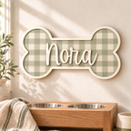 Personalized Dog Bone Name Sign - Wooden Kennel Plaque