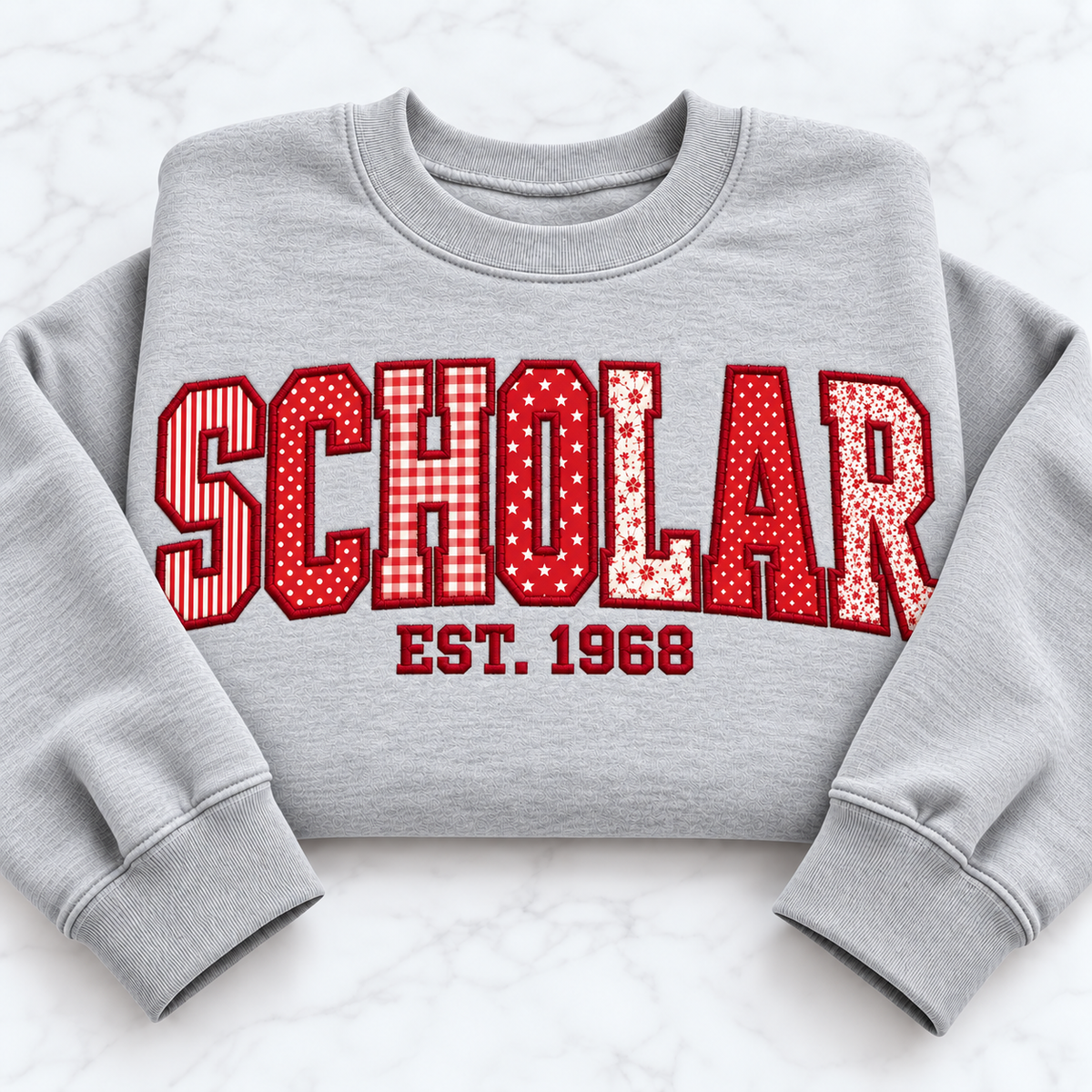 Personalized University Name Appliqué Sweatshirt - Custom Established Year College Crewneck
