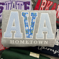Personalized College Crewneck - Varsity Letter Applique Sweatshirt