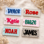 Personalized Kids Name Tag Custom School Bag Tag Backpack Keychain Lunch Box Name Label Back To School Gift Acrylic 3D Nameplate Bag Charm