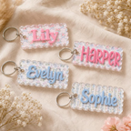 Personalized Kids Name Tag Custom School Bag Tag Backpack Keychain Lunch Box Name Label Back To School Gift Acrylic 3D Nameplate Bag Charm