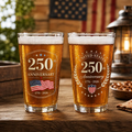 250th Anniversary Pint Glass, USA 1776-2026 Beer Glass, Patriotic American Pub Glass, Independence Day Gift, Bicentennial Celebration Cup