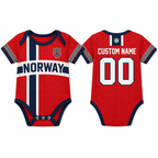 Personalized Norway Baby Bodysuit, Custom Name Number Soccer Onesie, World Cup 2026 Football Baby Outfit, Norway Fan Gift