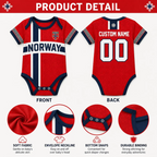 Personalized Norway Baby Bodysuit, Custom Name Number Soccer Onesie, World Cup 2026 Football Baby Outfit, Norway Fan Gift