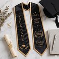 Custom Printed Graduation Stole Class of 2026 - Personalized Graduation Sash with Name & Logo - College High School Graduate Gift