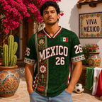 Floral Mexico Soccer Jersey, Custom Green Unisex Football Shirt, 2026 Mexico Fan Shirt, Personalized Game Day Kit