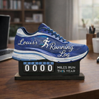 Personalized Running Miles Tracker Sign, Custom Shoe Shelf Decor, Miles Run This Year Counter, Gift for Runners