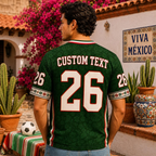 Floral Mexico Soccer Jersey, Custom Green Unisex Football Shirt, 2026 Mexico Fan Shirt, Personalized Game Day Kit