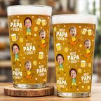 Custom Photo Best Dad Grandpa Ever Beer Glass, Personalized Father’s Day Gift, Custom Photo Gifts, Grandpa Gifts