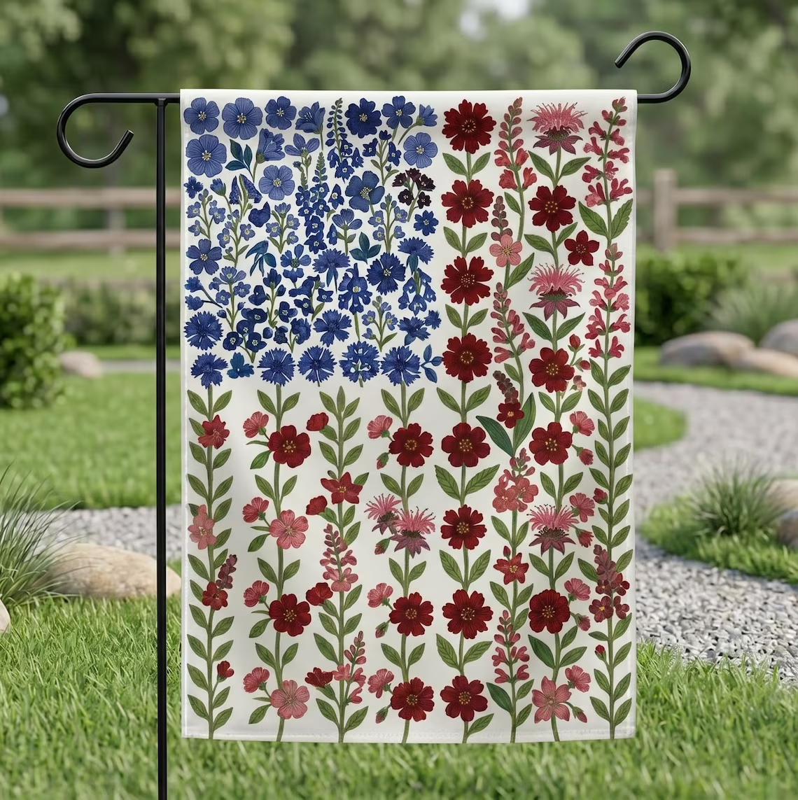USA Wildflower Flag Decor, Patriotic 1776-2026 Garden Flag, Independence Day Yard Banner, America 250th Celebration Outdoor Decor
