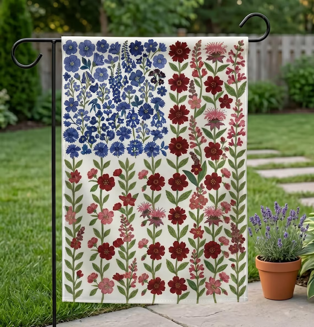 USA Wildflower Flag Decor, Patriotic 1776-2026 Garden Flag, Independence Day Yard Banner, America 250th Celebration Outdoor Decor
