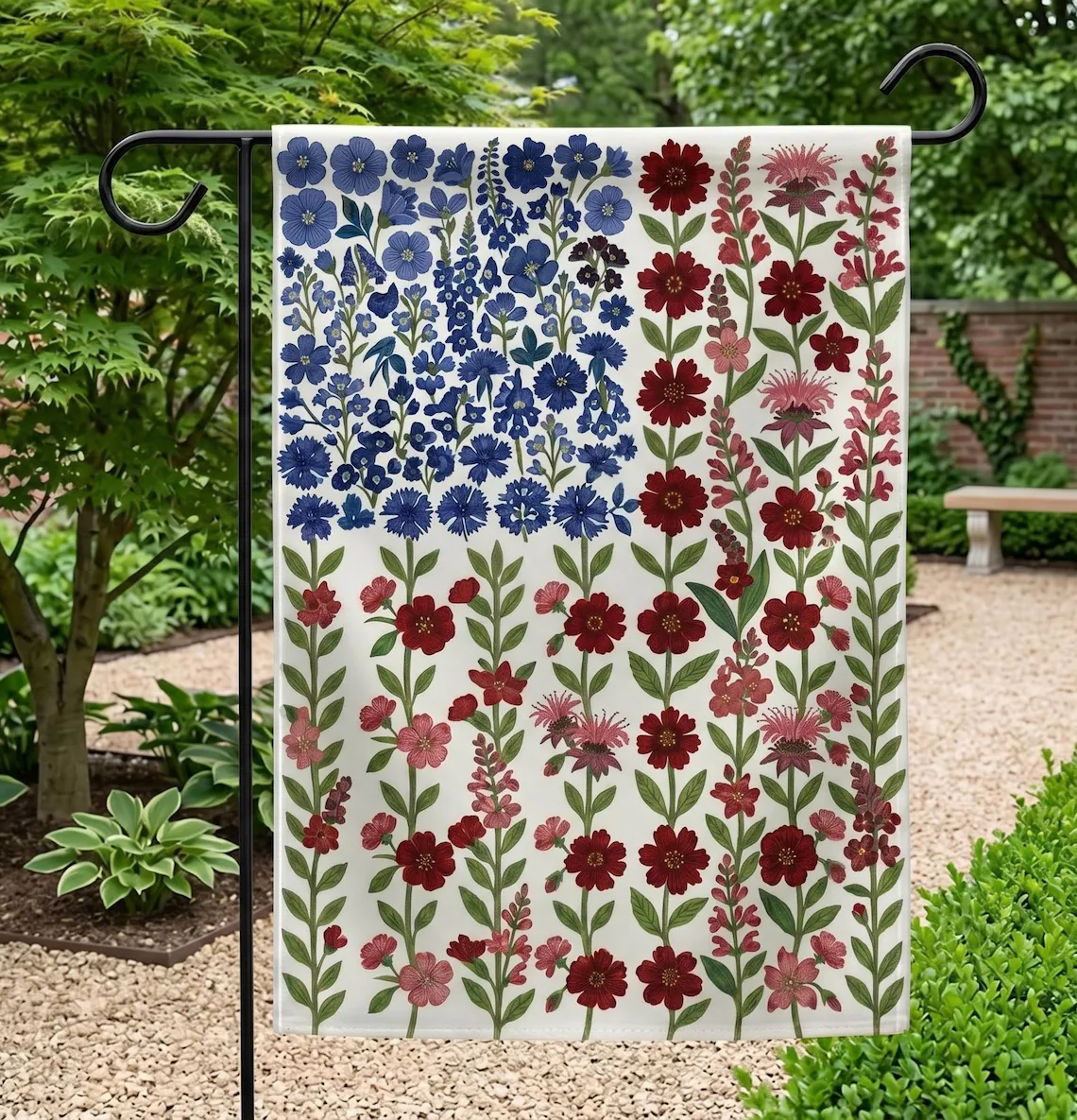 USA Wildflower Flag Decor, Patriotic 1776-2026 Garden Flag, Independence Day Yard Banner, America 250th Celebration Outdoor Decor