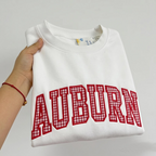 Custom Gingham Applique Sweatshirt, Personalized Varsity Letter Crewneck, Initials Embroidery, Preppy Gift for Her