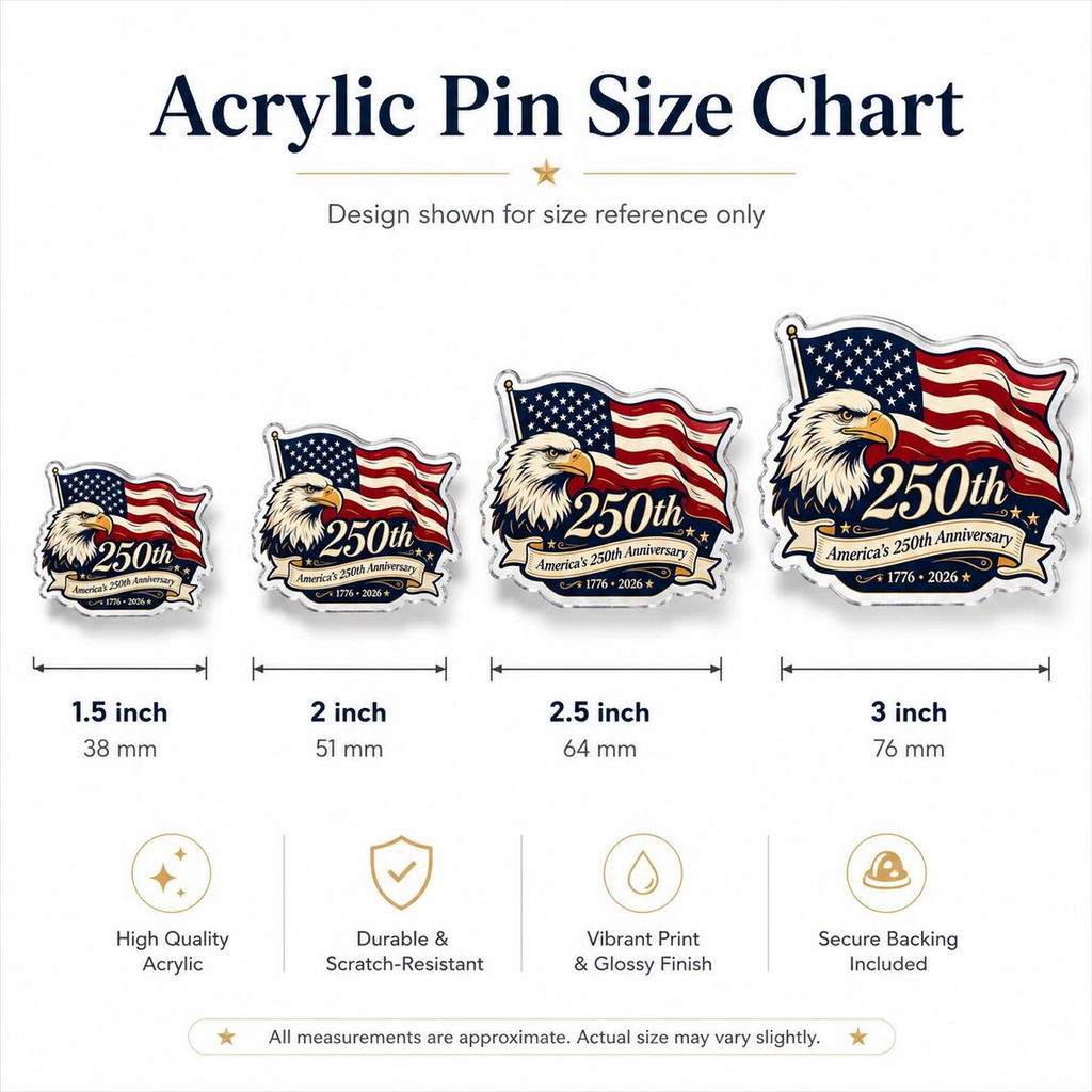 America 250th Anniversary Acrylic Pin, Patriotic Eagle Flag Brooch, 1776 2026 USA Commemorative Pin, American Eagle & Statue of Liberty Pin