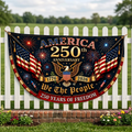 America 1776–2026 Semicircle Fence Flag, USA 250th Anniversary Patriotic Bunting Banner, Freedom Porch Decor, 4th of July Gift, Veteran Gift
