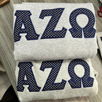 Personalized College Crewneck - Varsity Letter Applique Sweatshirt