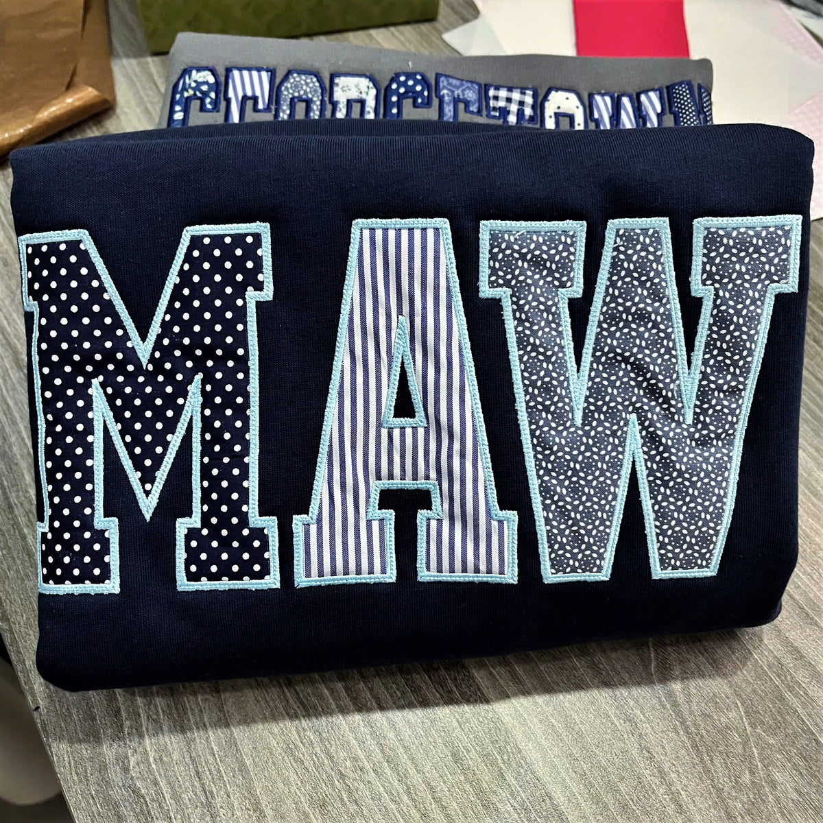 Personalized Word Sweatshirt - Varsity Applique Crewneck
