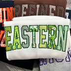 Custom Varsity Sweatshirt - Floral College Name Crewneck