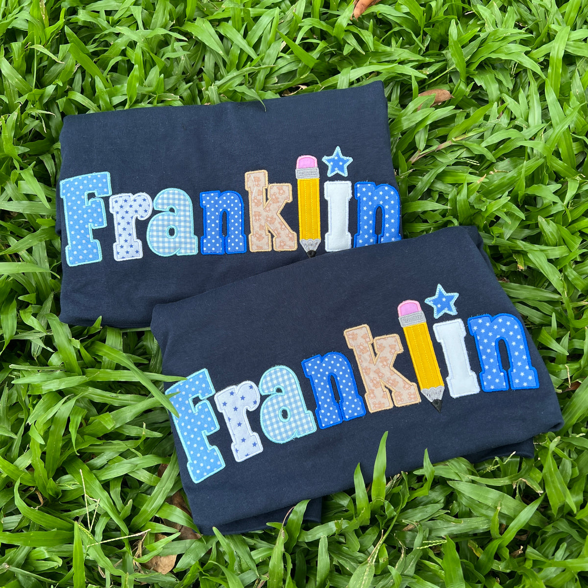 Custom College Style Sweatshirt - School Name Applique Crewneck
