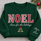 Personalized Noel Appliqué Christmas Sweatshirt - Home for the Holidays Crewneck