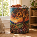 Tree of Life Quilted Laundry Basket