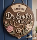 Personalized Doctor Office Sign, Rotating Status Door Hanger, Custom Medical Nameplate, Stethoscope Clinic Decor, Dr Office Name Sign