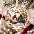 Personalized Christmas Together Family Glass Ornament - Custom Family Name & Year
