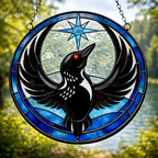 Minnesota Loon Stain Glass Suncatcher, Rebel Alliance Bird Window Hanging, Minnesota Bird Suncatcher, Unique Home Decor