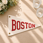 Custom Embroidered Pennant Flag, Personalized City Banner, Wall Decor, Handmade Fabric Pennant, Unique Home Office Gift