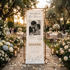 Personalized Wedding Welcome Sign, Custom Photo Banner, Couple Portrait Decor
