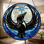 Minnesota Loon Stain Glass Suncatcher, Rebel Alliance Bird Window Hanging, Minnesota Bird Suncatcher, Unique Home Decor