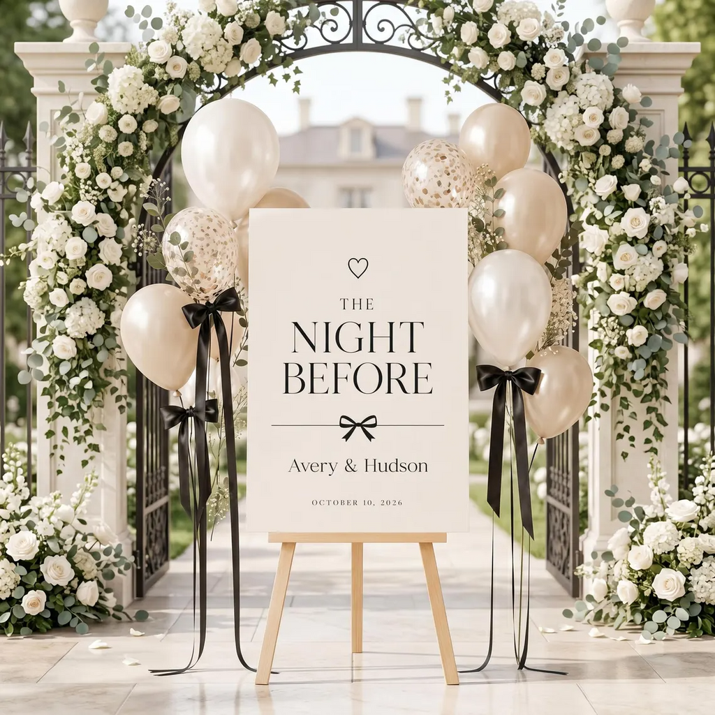 The Night Before Wedding Welcome Sign Rehearsal Dinner Welcome Sign Customizable Welcome to the Night Before Poster Printed