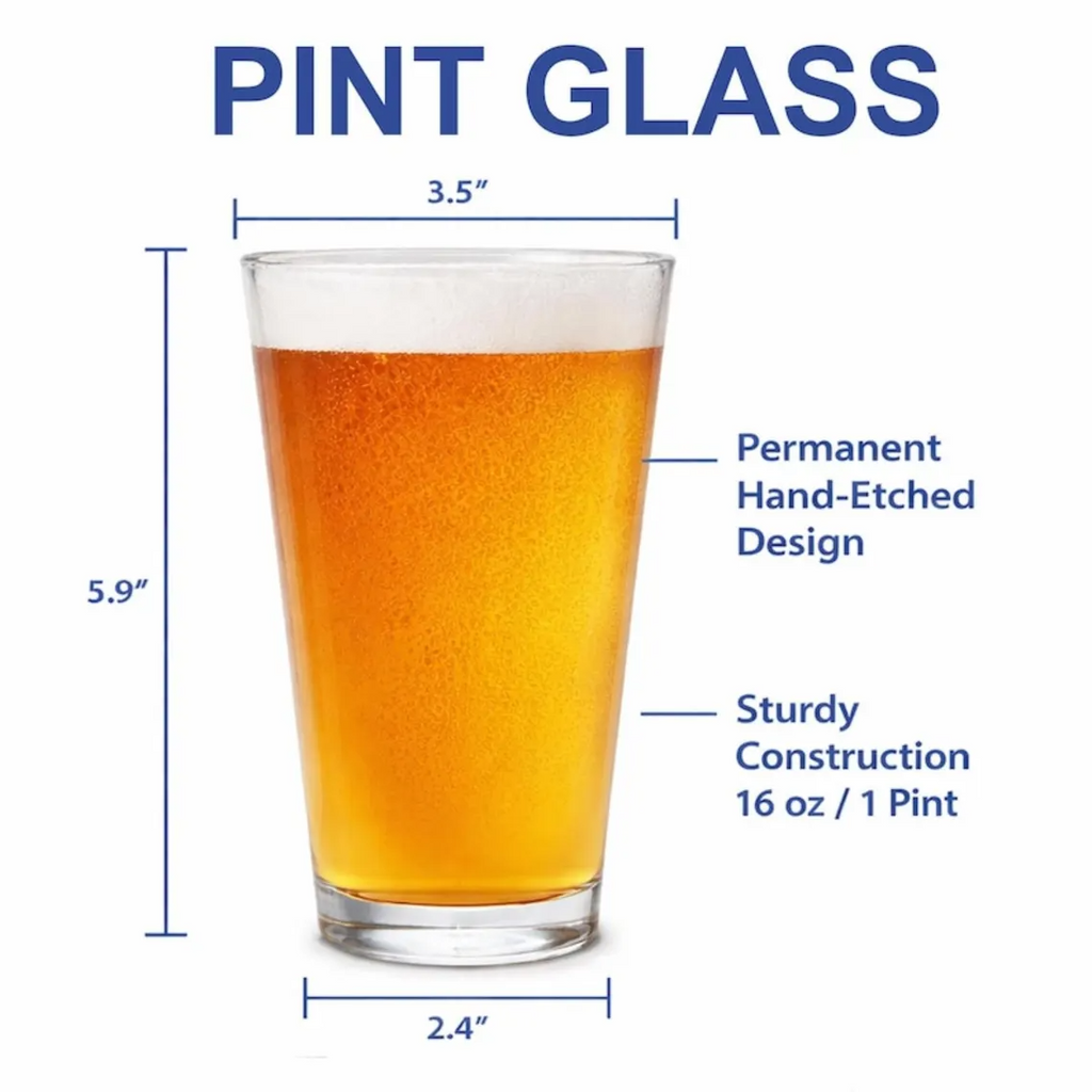 Custom Photo Whiskey & Beer Pint Glass, Personalized Portrait Gift for Dad, Grandpa New Dad,Unique Gift for Him,Portrait Photo Grandpa Glass