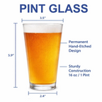 Custom Photo Whiskey & Beer Pint Glass, Personalized Portrait Gift for Dad, Grandpa New Dad,Unique Gift for Him,Portrait Photo Grandpa Glass