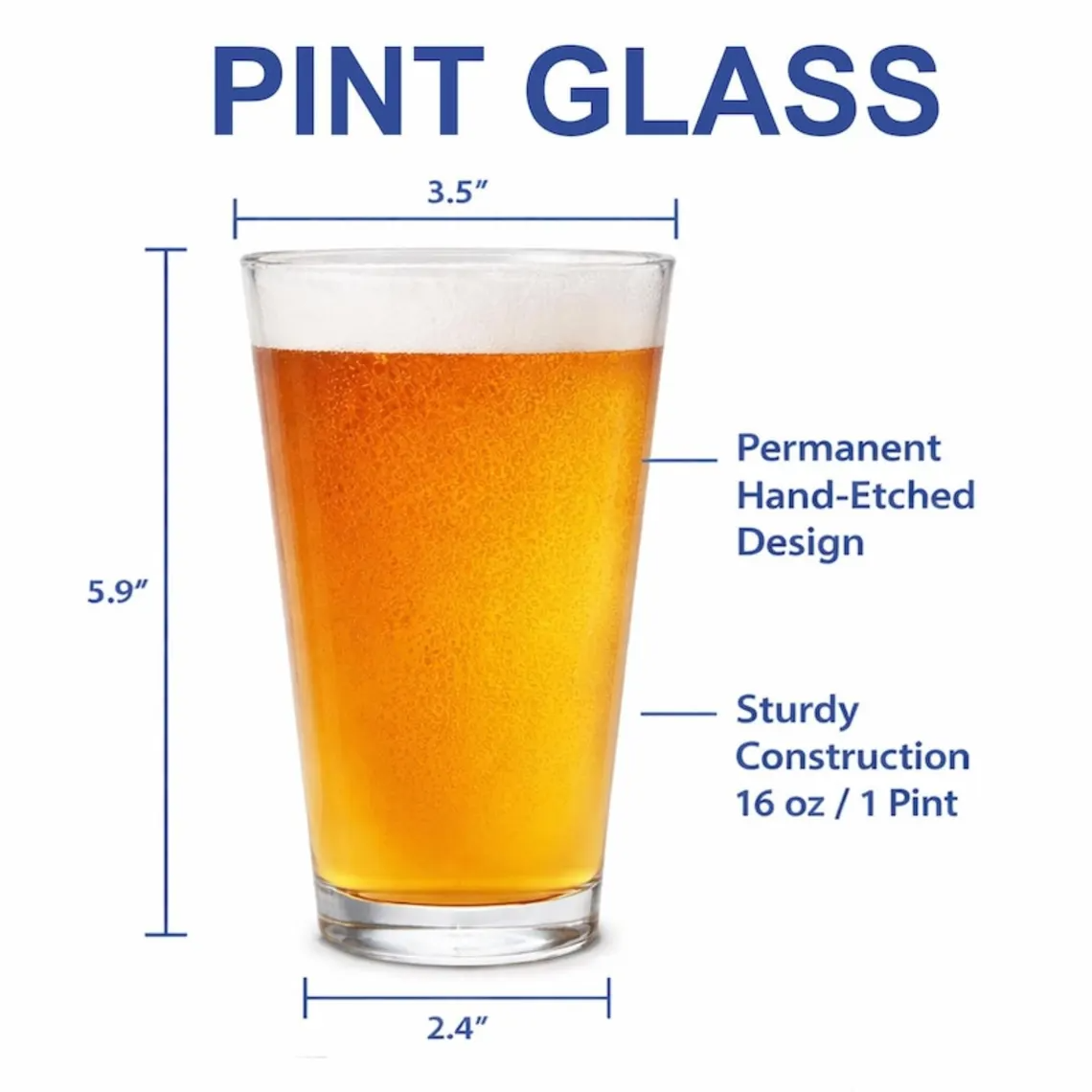 Custom Photo Whiskey & Beer Pint Glass, Personalized Portrait Gift for Dad, Grandpa New Dad,Unique Gift for Him,Portrait Photo Grandpa Glass