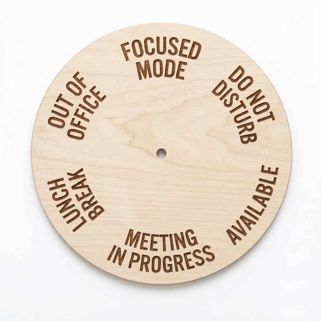 Personalized Wildflowers Spinner Sign, Rotating Work in Progress Wooden Sign, Office Privacy Gift, Office Status Wooden Gift for Her