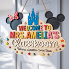 Custom Disney Teacher Welcome 3D Door Sign, Disney Class Wall Decor, Disney Teacher Gift, Teacher Appreciation, Where The Dream Come True